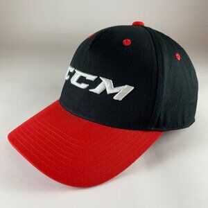CCM Mens Black Red Snapback Adjustable Hat
